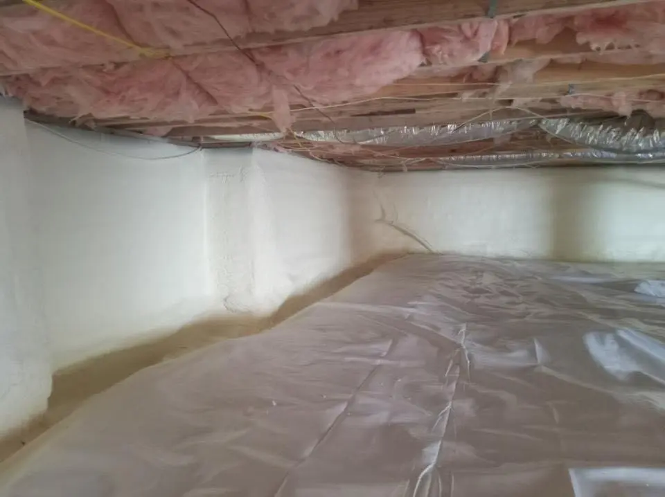 Crawl space encapsulation with closed-cell spray foam for Attic Insulation in Maynard